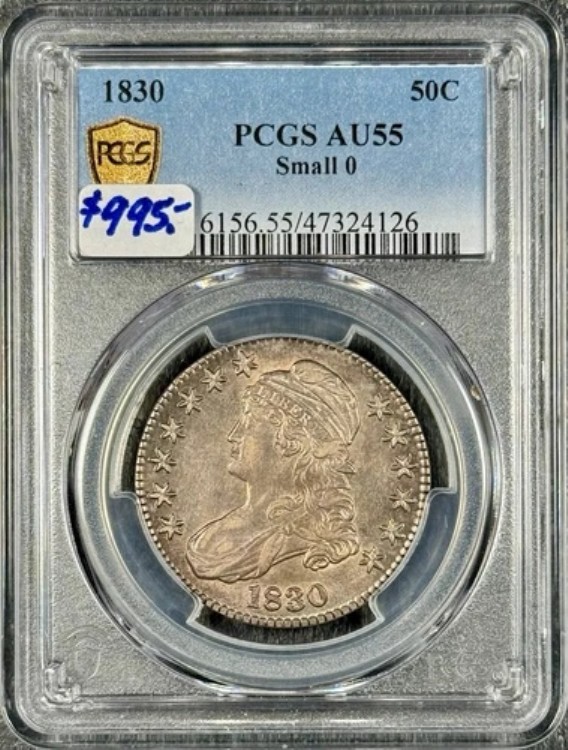 1830年 50セント キャップドバスト ハーフダラー PCGS AU55 スモール O PQ+｜WORLD RESOURCE【KING店】