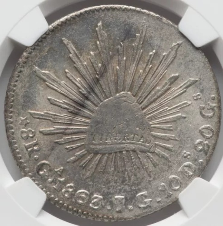 メキシコ 銀貨 8レアル 1863/59-Ga JG グアダラハラ造幣局 NGC MS-61!極めて希少!|WORLD RESOURCE【KING店】