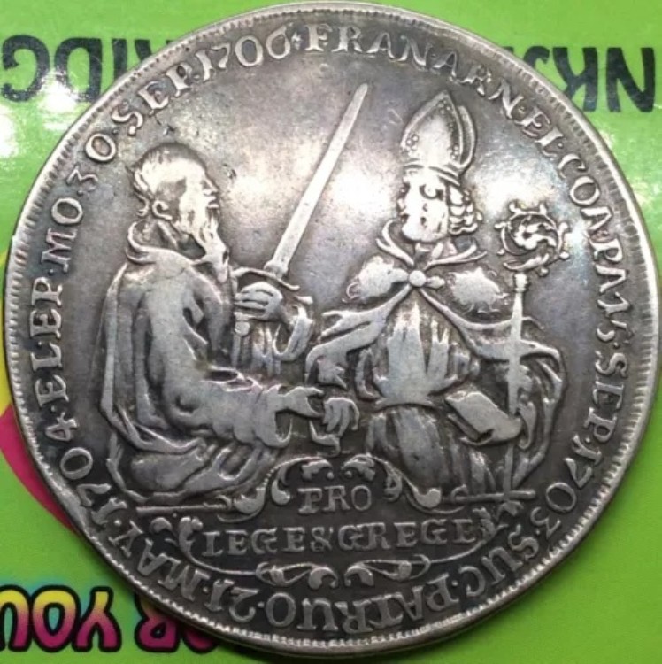 1ターラー 1710年 ミュンスター司教の小槌 フランツ・アーノルド ドイツ 28.82g 銀