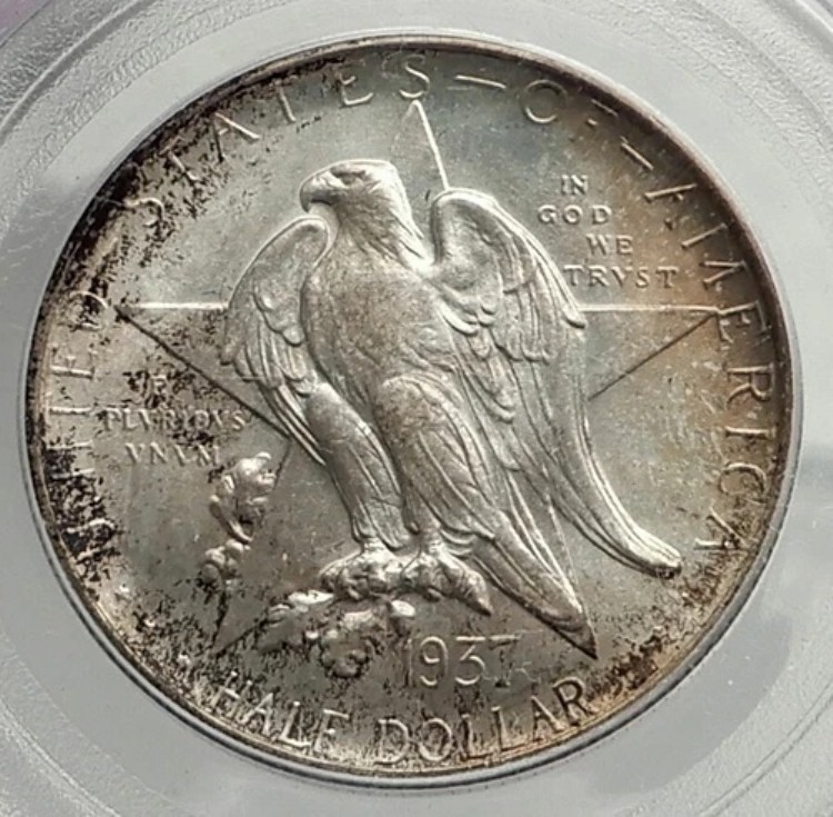 1937年 D テキサス独立記念 シルバー ハーフドルコイン PCGS MS i76466