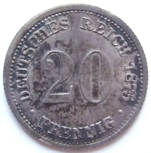 コイン ドイツ帝国 帝国 シルバー 20 フェニヒ 1875 H IN