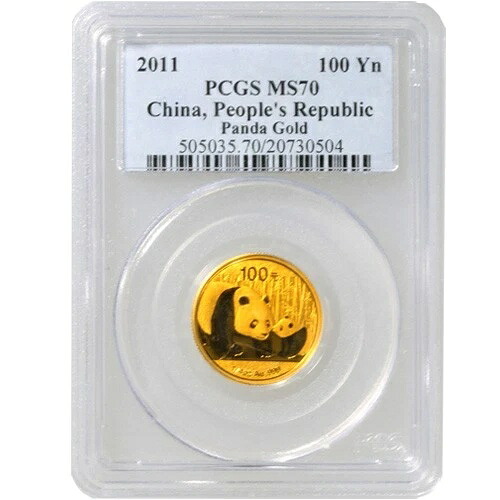 1/4オンス 中国金パンダコイン MS70 (ランダム年、ラベル変更、PCGS または NGC)