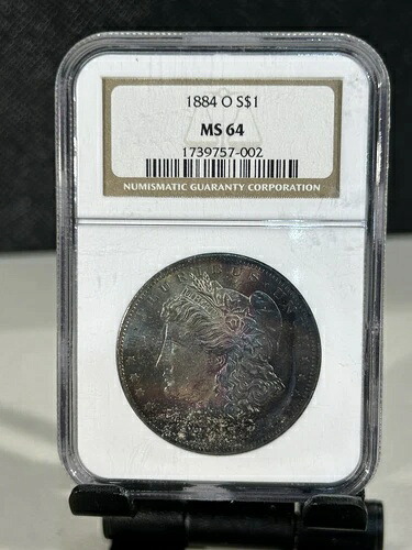 1884年 O モルガン銀貨 MS64 NGC デュアルモンスタートナー ダークリッチカラー