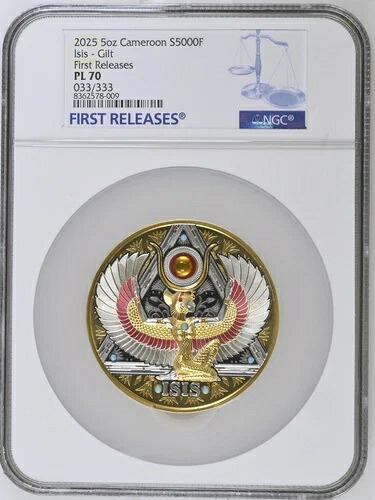 アイシス ゴールド グランデュール 5オンス プルーフ風銀貨 CFA カメルーン 2025/PL70 NGC #33 353,430円