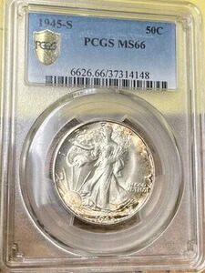 1945年 S ウォーキングハーフ MS 66 PCGS ゴールドシールド(Chelseararecoinsより)|WORLD RESOURCE【KING店】