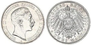 プロイセン 2 マーク 1900 A カイザー ヴィルヘルム II ほぼ Bu 119271|WORLD RESOURCE【KING店】