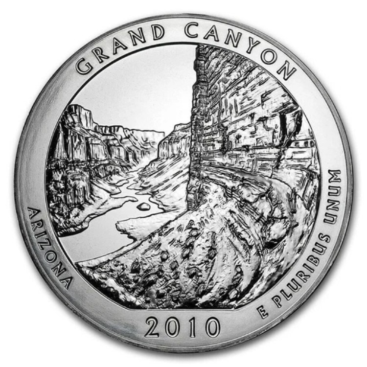 2010年 アメリカ 美しいグランドキャニオン国立公園 アリゾナ 5オンス 銀貨
