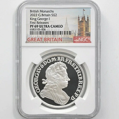 2022年 英国 君主 2ポンド キング・ジョージ1世 シルバー プルーフ 1オンス NGC PF69 G 英国｜WORLD RESOURCE【KING店】