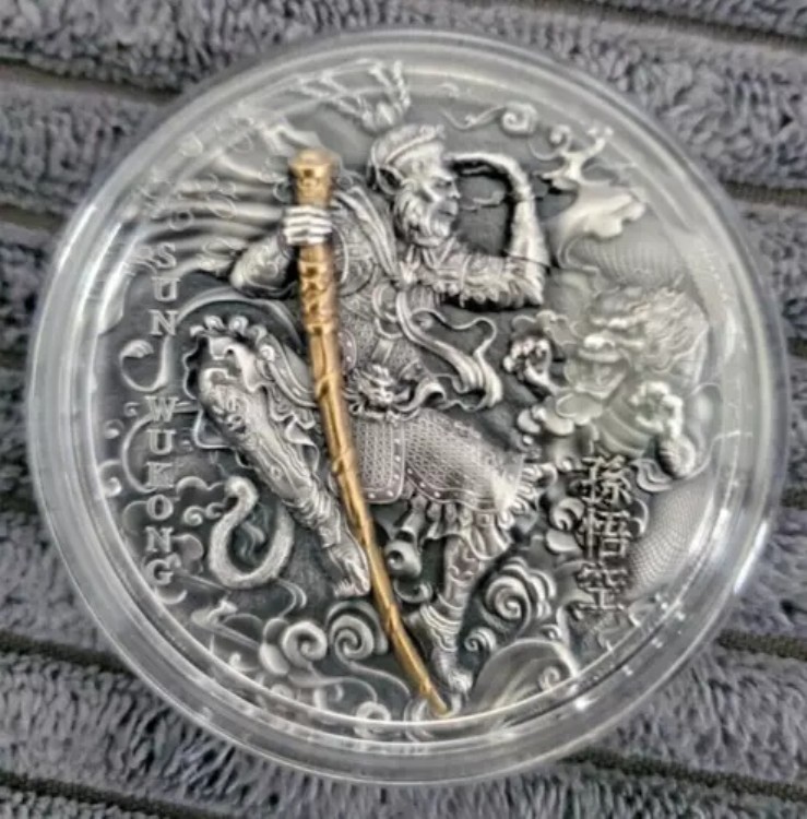 2020年 ニウエ 2ドル 孫悟空 西遊記 2オンス アンティーク UHR シルバーコイン