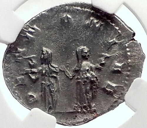 トラヤヌス・デキウス 真正古代ローマ銀貨 紀元250年 パンノニア NGC i70151