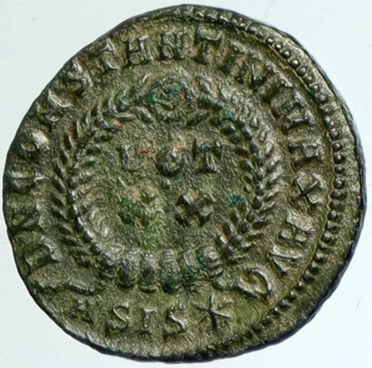 コンスタンティヌス1世（大帝） 真正古代ローマコイン 321年製 王冠 VOT XX i102356
