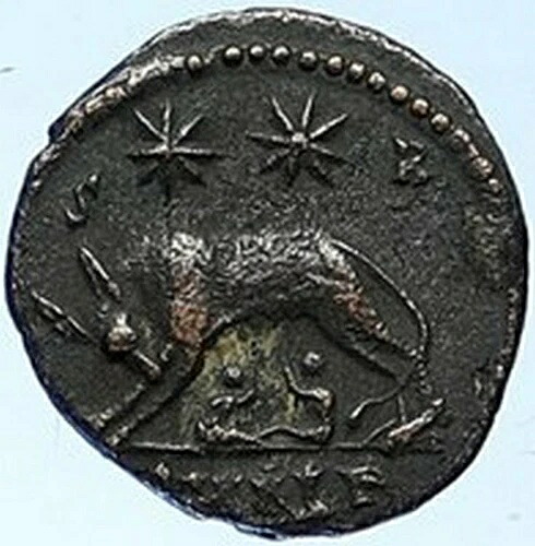 コンスタンティヌス1世 ロムルス・レムス・ウルフ 本物の古代ローマコイン i109201