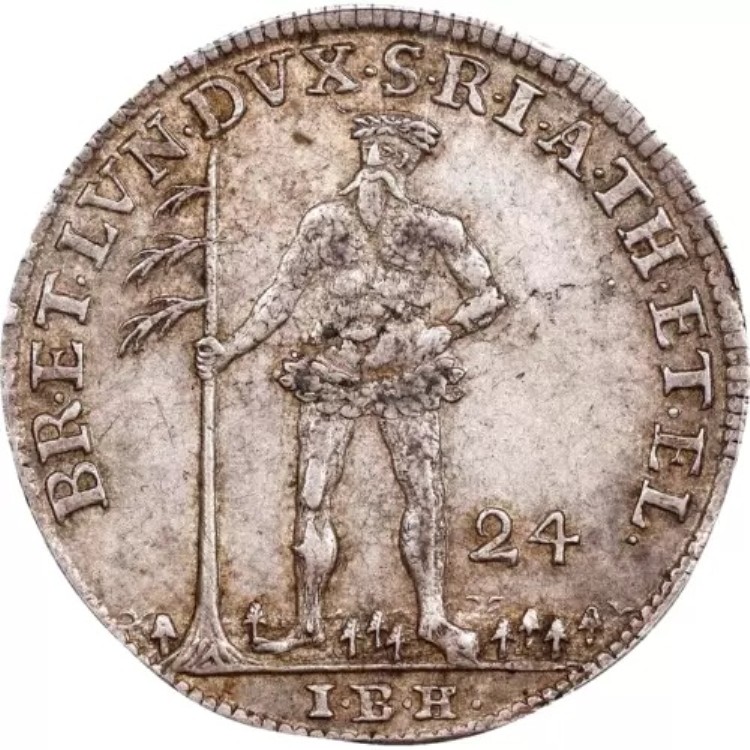 1740年 IBH ドイツ諸州 ブラウンシュヴァイク カレンベルク ハノーバー ヴィルトマン 2/3ターレル PCGS AU 55