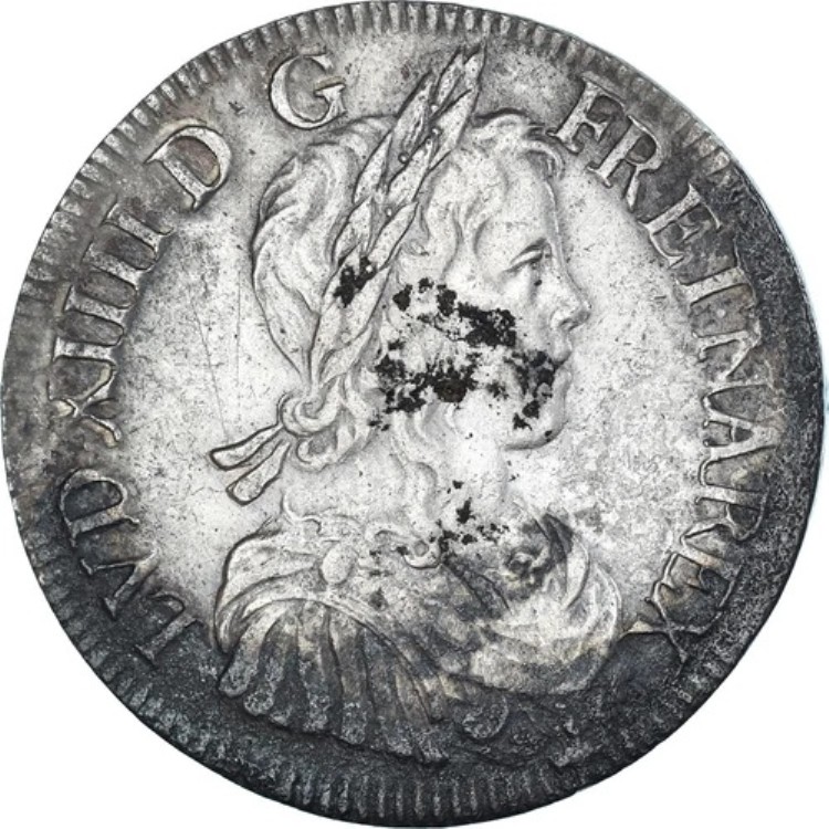 [#1172491] コイン、フランス、ルイ 14 世、エキュ・ア・ラ・メッシュ・ロング、1647 年、ボルドー、ヴァリ、