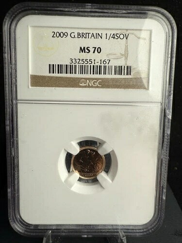 2009年 イギリス金貨 1/450V NGC鑑定 Ms70 トップポップ - .059 AGW
