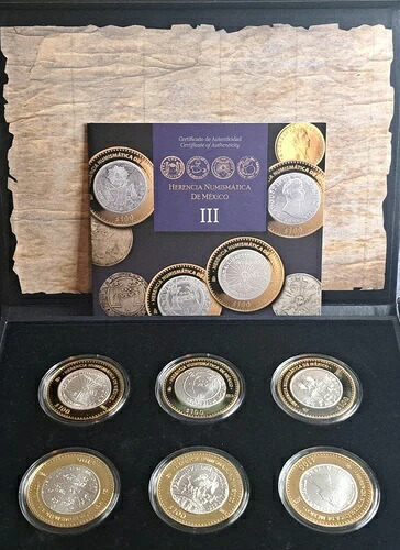 2013年 メキシコ ヘレンシア 貨幣 100ペソ プルーフセット 6枚 完璧な輝き 149,050円