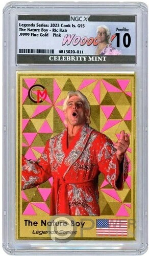 RIC FLAIR レジェンズ ピンク グレード NGCX PL10 金貨 5ドル クック諸島 2023年