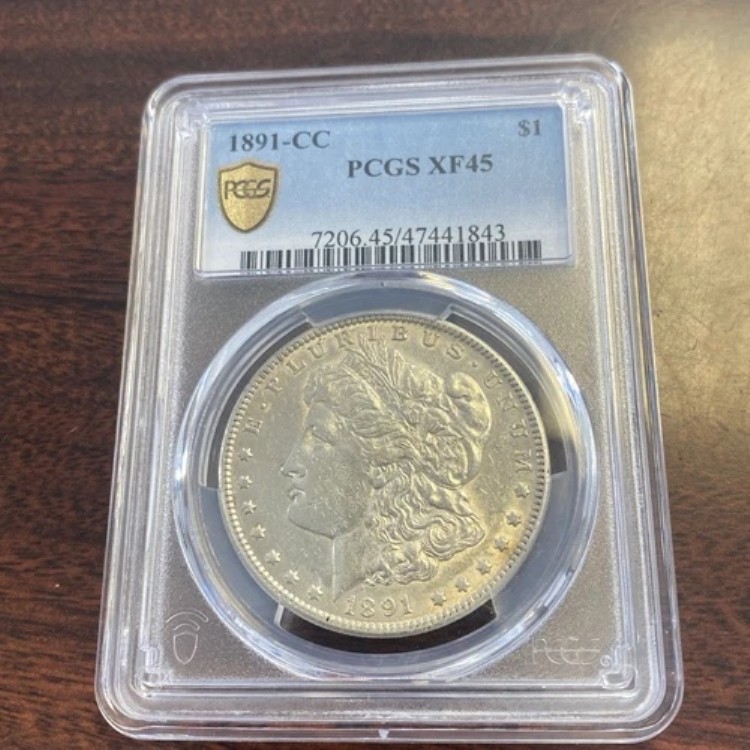 1891-CC モルガン銀貨 - PCGS XF 45 - ゴールドシールド 149,050円