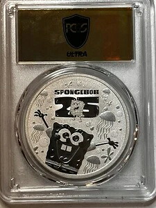 ポップカルチャー ゴールドラベル スポンジボブ ツバル 1オンス 銀地金 ウルトラブレイク MS 70