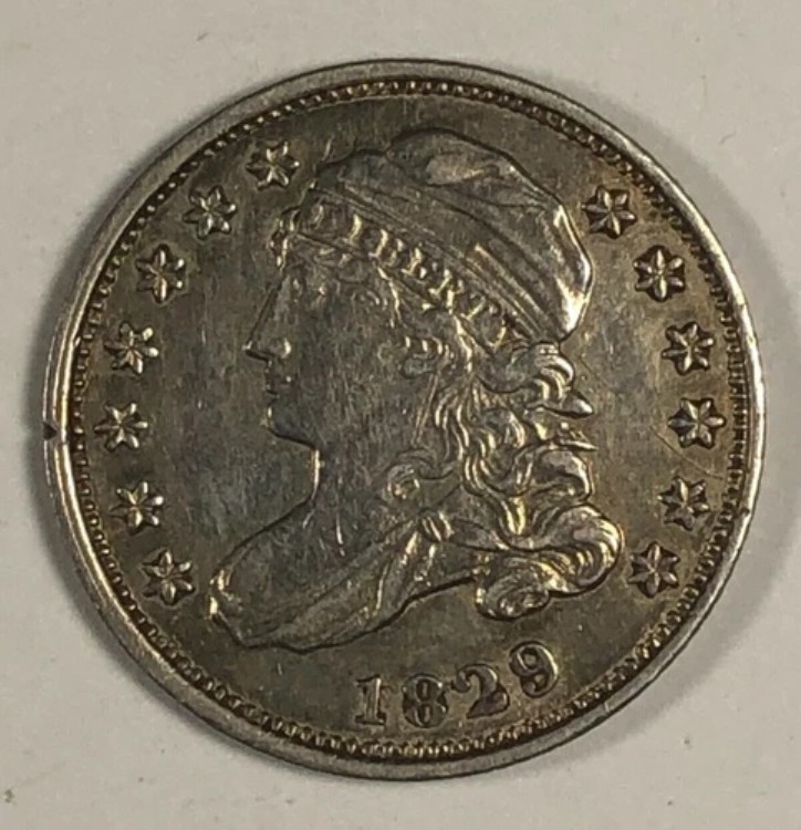 1829年製キャップバストダイム。10セント。非常に美しい星と光沢。 149,600円