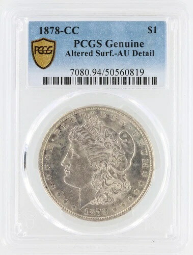 1878-CC モルガン銀貨 PCGS AU 詳細 S$1 カーソンシティ鋳造 ノーリザーブ