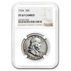 1954年 フランクリン ハーフダラー PF-67 カメオ NGC