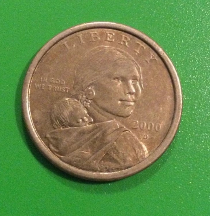 2000 D サカガウィア 1ドル硬貨 米国リバティ ゴールドカラー 流通