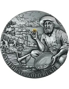 カリフォルニア・ゴールドラッシュ 2オンス 銀貨 5ドル リベリア 2025年