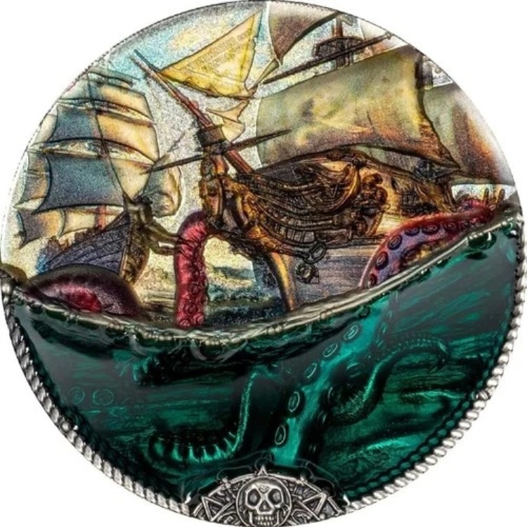 2025年 クック諸島 水中ファンタジー 海の怪物 3オンス 銀貨 カラーコイン｜WORLD RESOURCE【KING店】 141,900円
