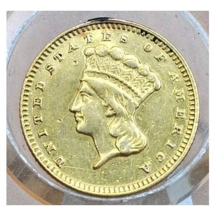 1873年インディアンプリンセスヘッド1ドル金貨（タイプ3） - AU詳細、元ジュエ
