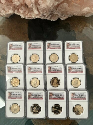 2000-2011 S SACAGAWEA ゴールデン ウルトラ カメオ NGC PF69 12 コイン セット