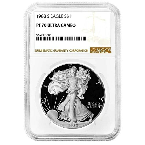 1988-S プルーフ 1ドル アメリカン シルバー イーグル NGC PF70UC ブラウンラベル
