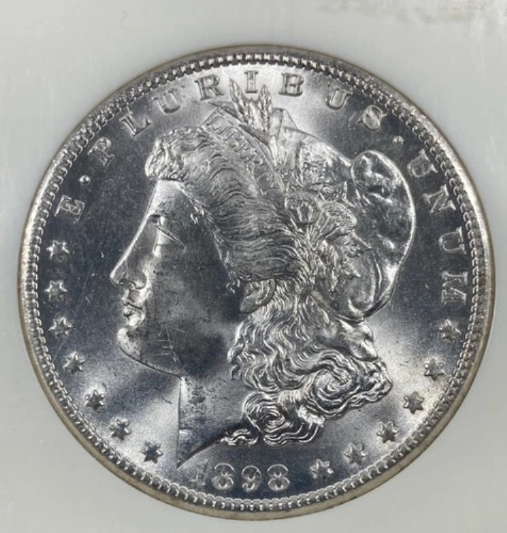 1898-O モルガン銀貨 1.00。NGC MS 66。