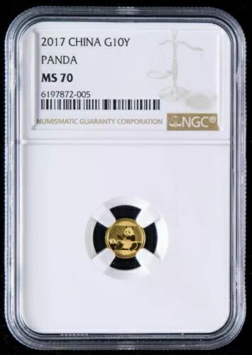 NGC MS70 中国 2017 1g 金パンダコイン