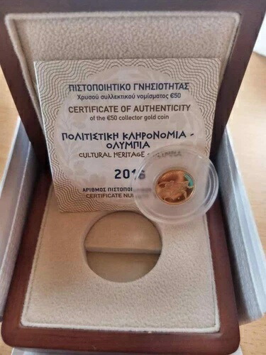 50ユーロ硬貨、ギリシャ、金、オリンピア、オリンピック発祥の地