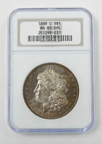 1888 O 米国造幣局 モルガン銀貨 1ドル硬貨 NGC MS 63 DPL プルーフ認定