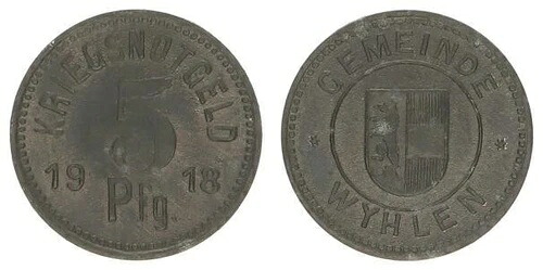 Wyhlen、緊急マネー: 5 フェニヒ - Angebotsmuster 1918 年 Xf-Bu 85021