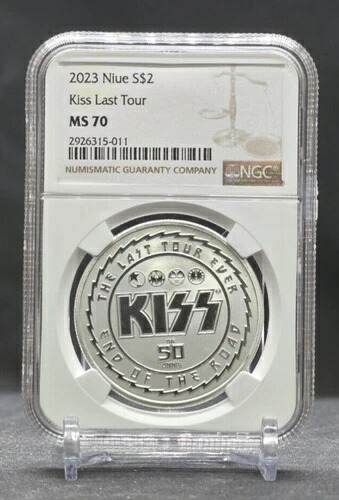 2023年 ニウエ 1オンス 2ドル - KISS - 50周年記念 - NGC MS70 - .999 シルバーコイン