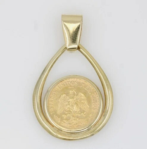 1945年ドス・ペソ金貨、14Kイエローゴールドペンダント、2.6グラム|WORLD RESOURCE【KING店】