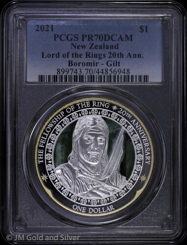 2021年 ニュージーランド版 ロード・オブ・ザ・リング 20周年記念 ボロミア ギルト PCGS PR 70 DCAM