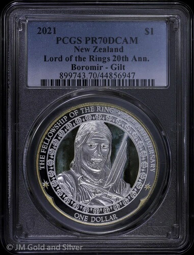 2021年 ニュージーランド版 ロード・オブ・ザ・リング 20周年記念 ボロミア ギルト PCGS PR 70 DCAM