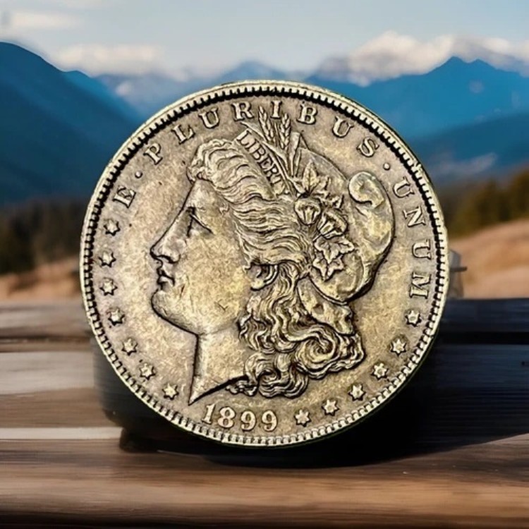 1899年 P モルガン シルバー ダラー、AU+、セミキー日付 $1 コイン