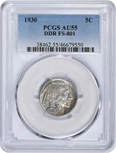 1930年 バッファローニッケル DDR FS-801 AU55 PCGS｜WORLD RESOURCE【KING店】