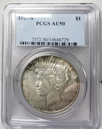 1927-S 平和ドル!- PCGS AU 50!!- 重要な日付!!!｜WORLD RESOURCE【KING店】