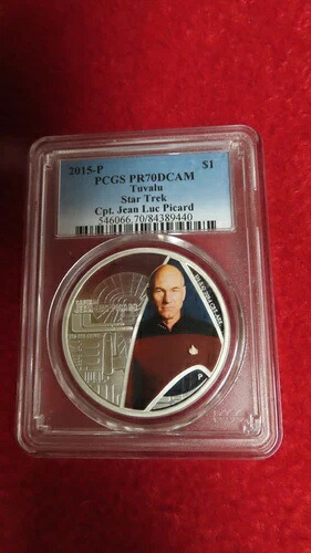2015-P ツバル 1ドル スタートレック ジャン＝リュック・ピカード艦長 銀貨 PCGS PR70｜WORLD RESOURCE【KING店】