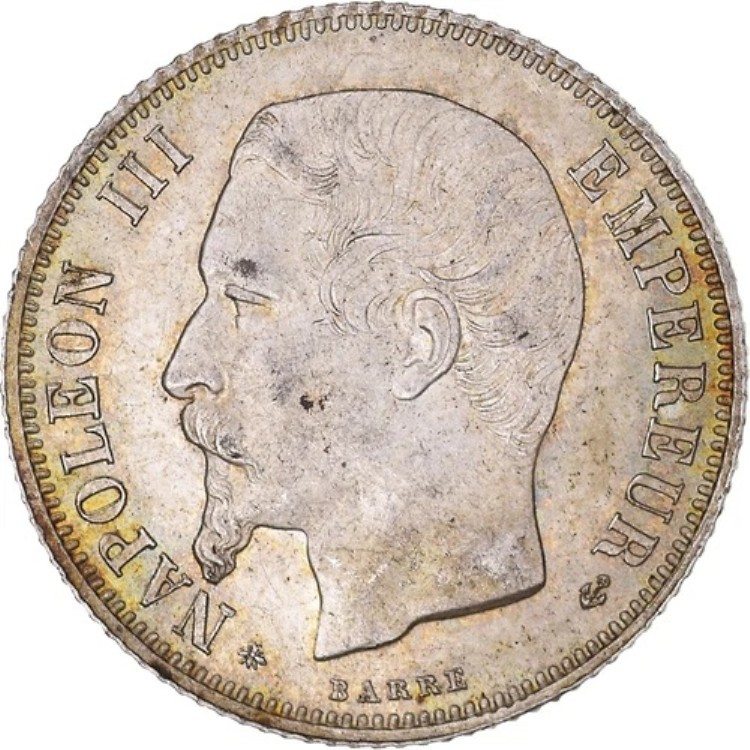 [#846024] コイン、フランス、ナポレオン3世、フラン、1860年、パリ、AU、銀、KM:779.1｜WORLD RESOURCE【KING店】