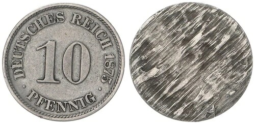 エンパイア 10 ペニッヒ 1875 A 2 X 片面エンボス加工 Vf-Xf 97048｜WORLD RESOURCE【KING店】