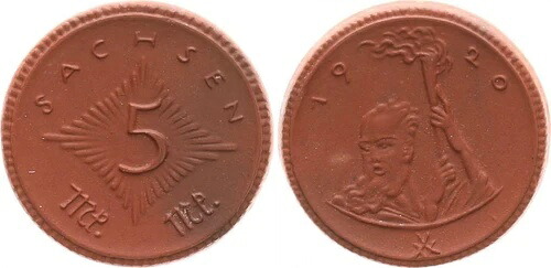 5マーク・モチーフ・テスト 1920年 ザクセン自由州 ギプスプローブ ミントステート (44325)|WORLD RESOURCE【KING店】