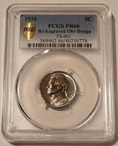 1938年 ジェファーソン・ニッケル 再彫刻 表面デザイン FS-401 プルーフ PR66 PCGS GSH|WORLD RESOURCE【KING店】