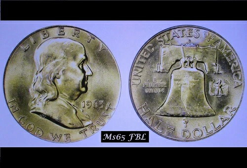 1963年 D フランクリン ハーフ Ms65 FBL ストロング X サンセット コレクション デュエルトーン ジェム PCGS PQ+｜WORLD RESOURCE【KING店】